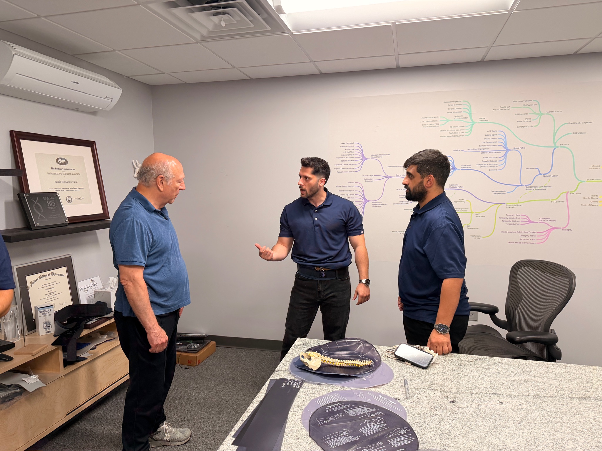 Meeting with a client at their office
